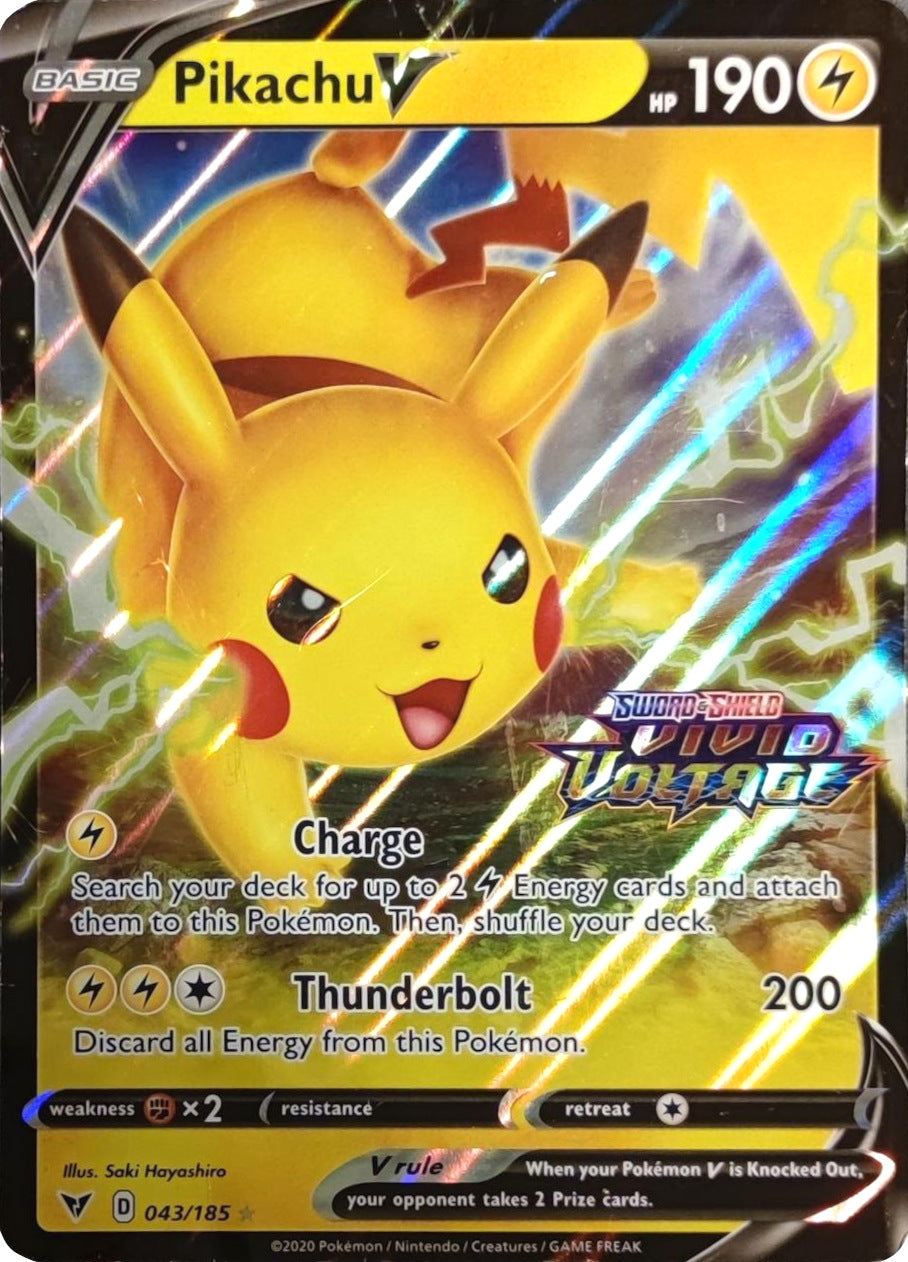 Pikachu V (043/185) (Vivid Voltage Stamp) [Sword & Shield: Vivid Voltage] | North Game Den