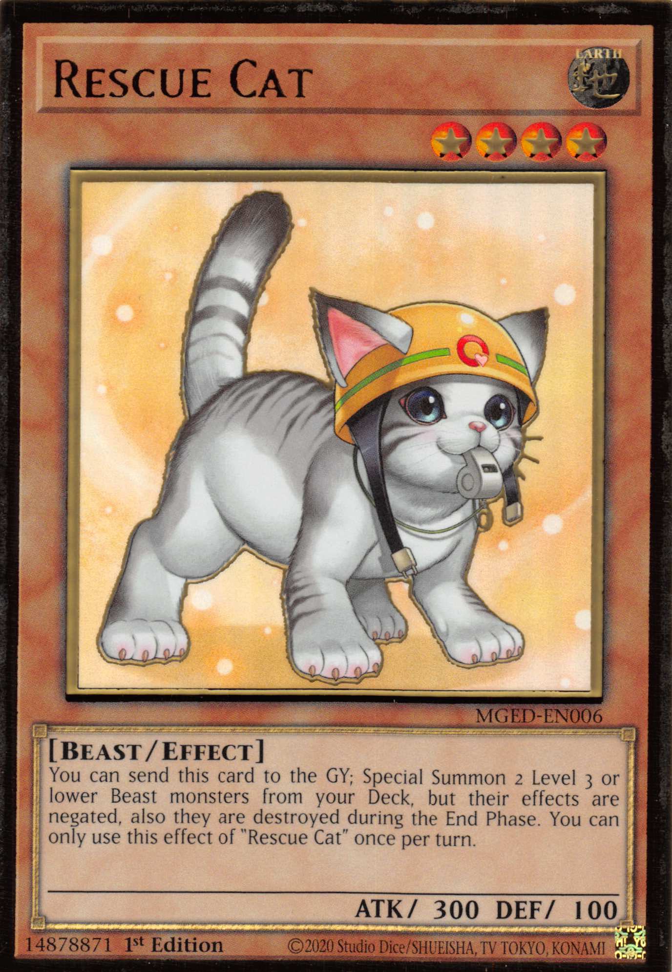 Rescue Cat (Alternate Art) [MGED-EN006] Gold Rare | North Game Den