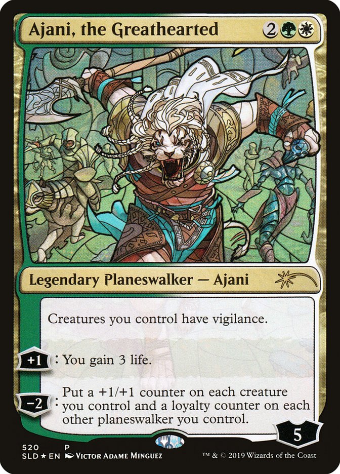 Ajani, the Greathearted (Stained Glass) [Secret Lair Drop Promos] | North Game Den