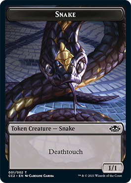 Snake // Zombie Double-sided Token [Commander Collection: Black Tokens] | North Game Den