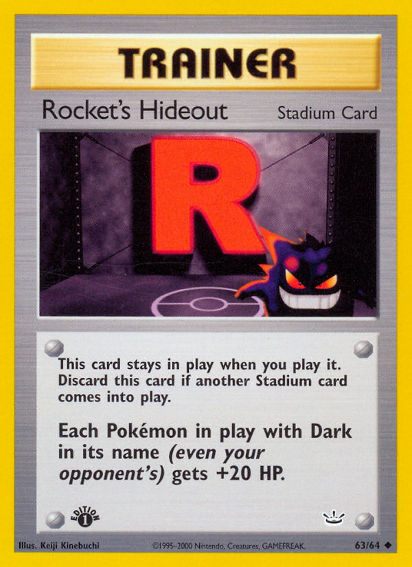 Rocket's Hideout (63/64) [Neo Revelation 1st Edition] | North Game Den