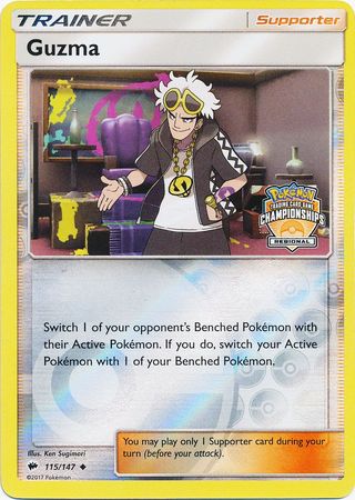 Guzma (115/147) (League Promo) [Sun & Moon: Burning Shadows] | North Game Den