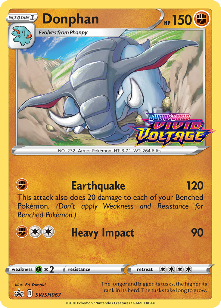 Donphan (SWSH067) (Prerelease Promo) [Sword & Shield: Black Star Promos] | North Game Den