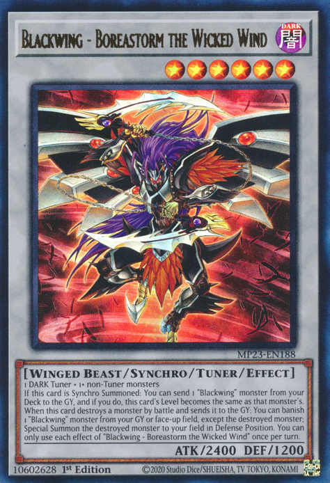 Blackwing - Boreastorm the Wicked Wind [MP23-EN188] Ultra Rare | North Game Den