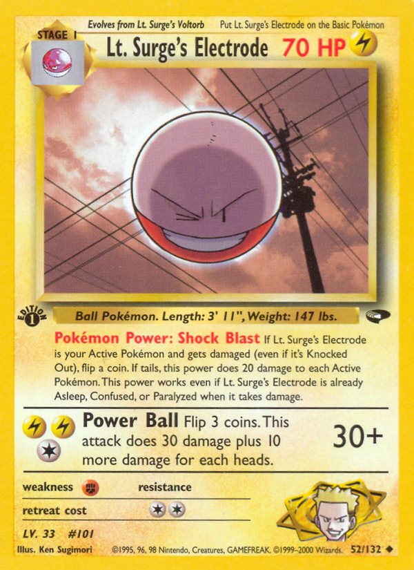 Lt. Surge's Electrode (52/132) [Gym Challenge 1st Edition] | North Game Den