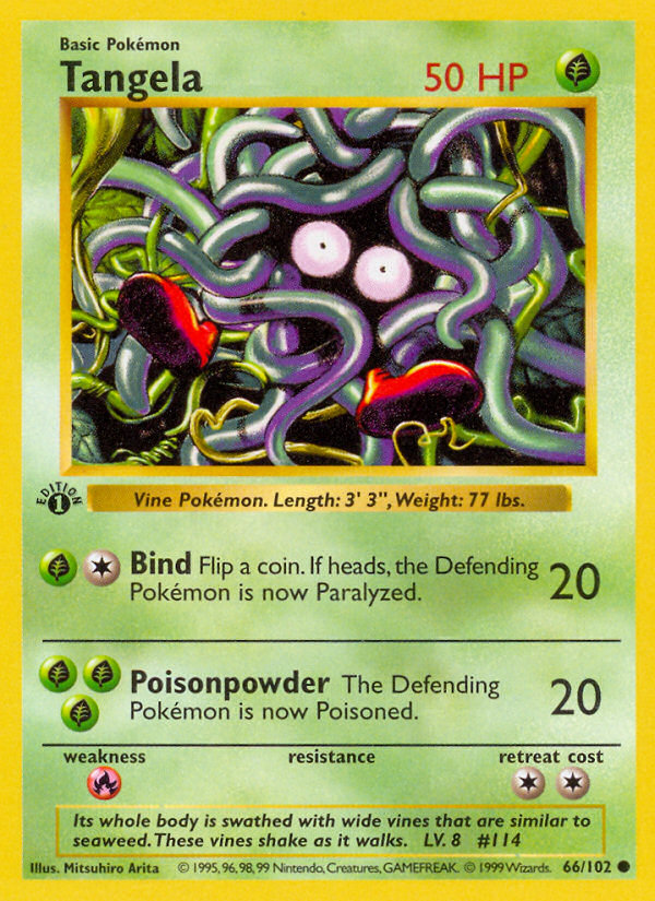 Tangela (66/102) (Shadowless) [Base Set 1st Edition] | North Game Den