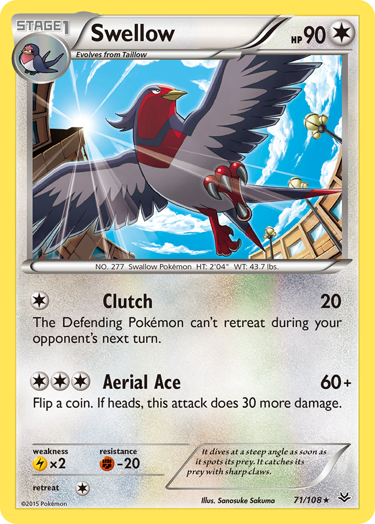Swellow (71/108) [XY: Roaring Skies] | North Game Den