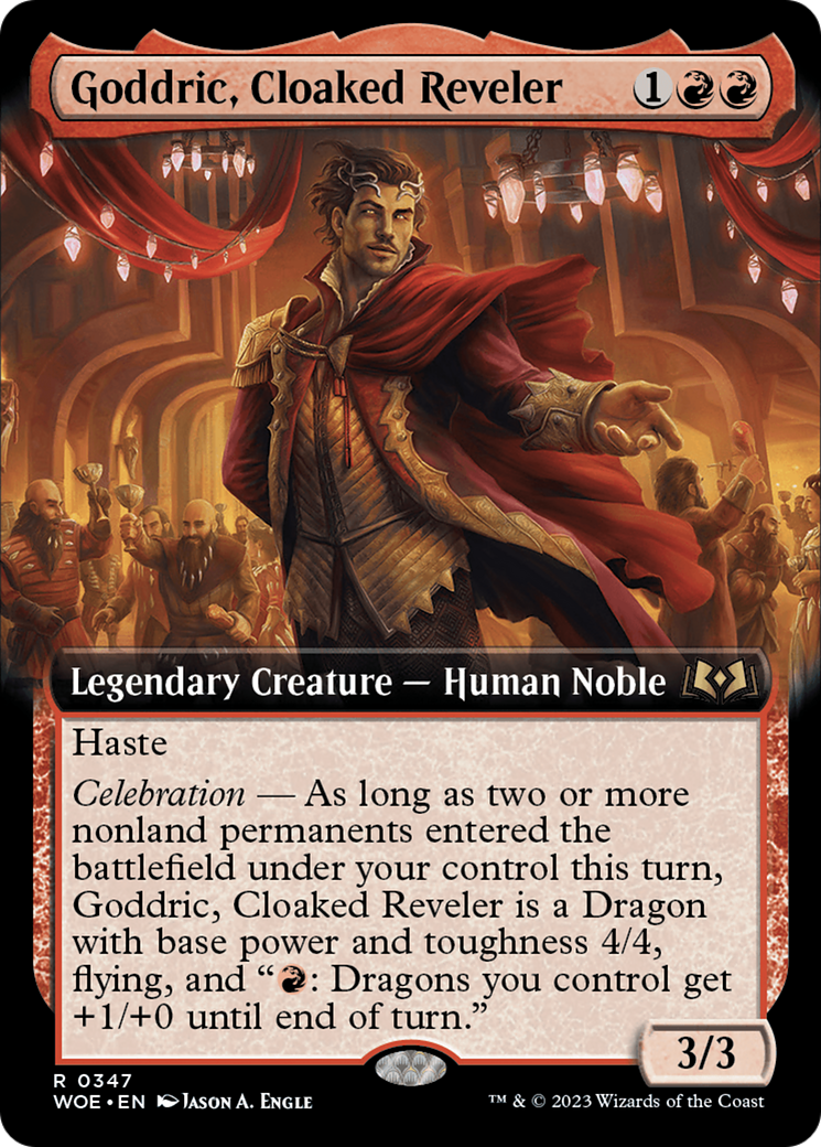 Goddric, Cloaked Reveler (Extended Art) [Wilds of Eldraine] | North Game Den