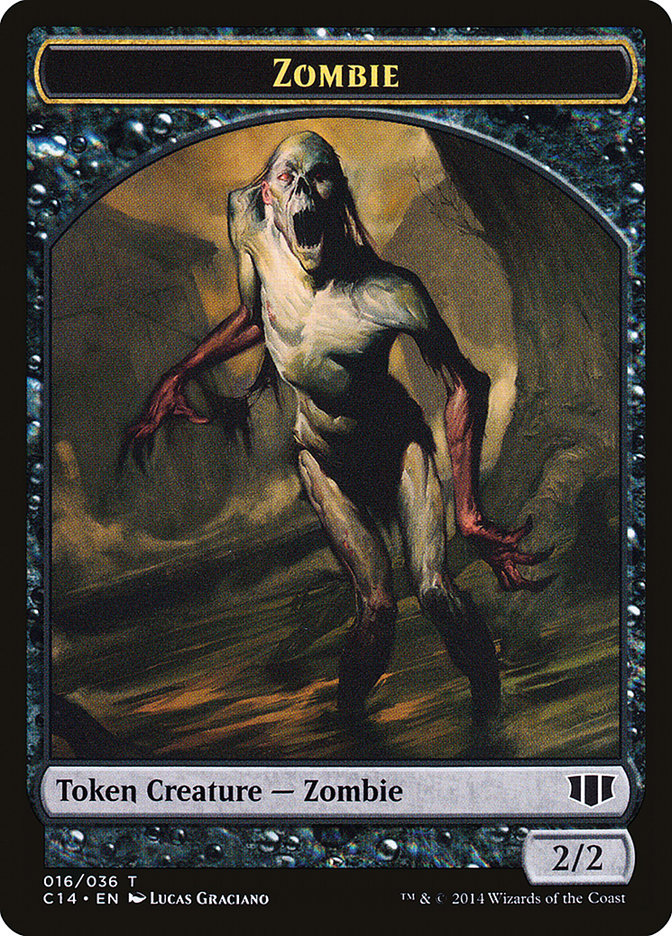 Demon (012/036) // Zombie (016/036) Double-sided Token [Commander 2014 Tokens] | North Game Den