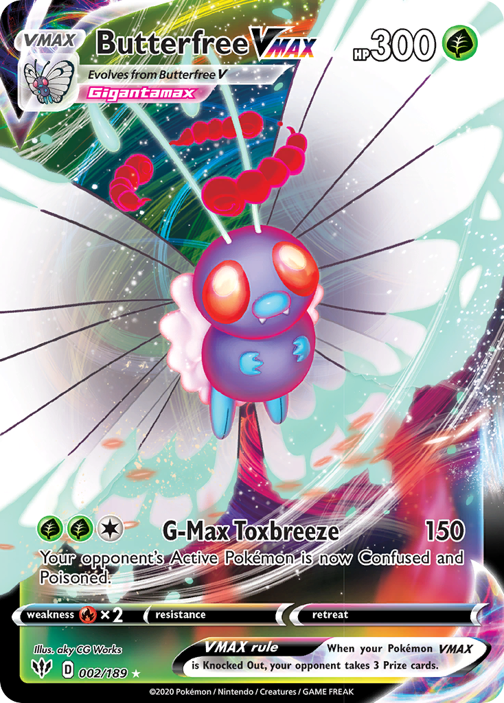 Butterfree VMAX (002/189) [Sword & Shield: Darkness Ablaze] | North Game Den