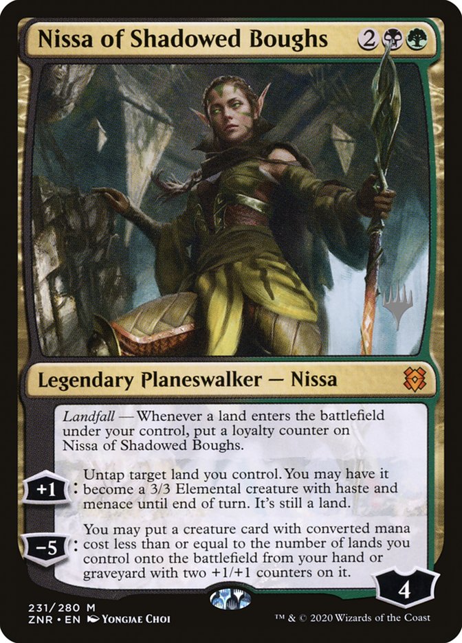 Nissa of Shadowed Boughs (Promo Pack) [Zendikar Rising Promos] | North Game Den