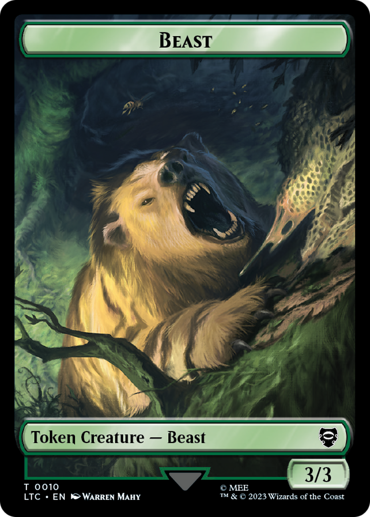 Beast // Treefolk Double Sided Token [The Lord of the Rings: Tales of Middle-Earth Commander Tokens] | North Game Den