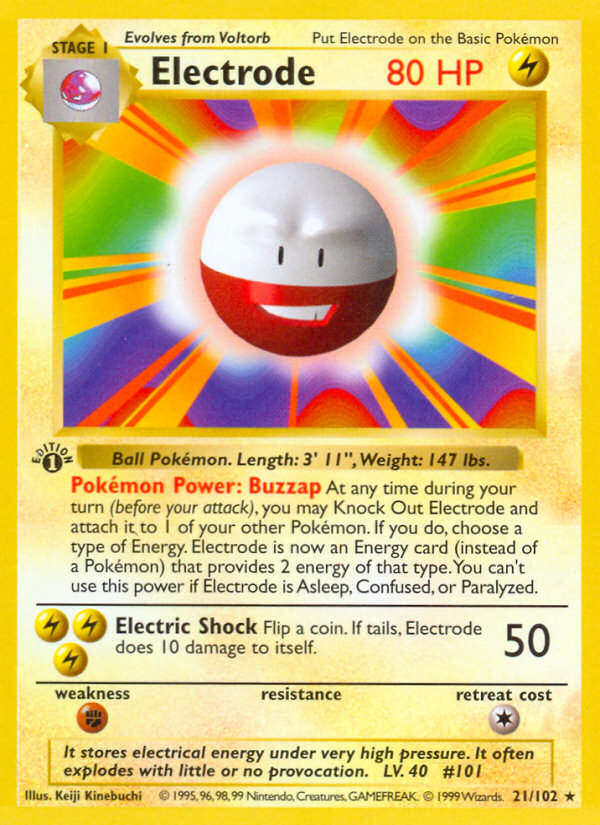 Electrode (21/102) (Shadowless) [Base Set 1st Edition] | North Game Den