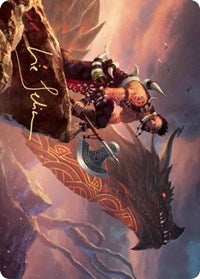 Dragonkin Berserker Art Card (Gold-Stamped Signature) [Kaldheim: Art Series] | North Game Den