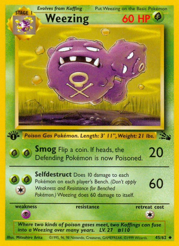 Weezing (45/62) [Fossil 1st Edition] | North Game Den