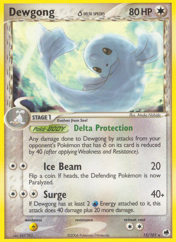 Dewgong (15/101) (Delta Species) [EX: Dragon Frontiers] | North Game Den