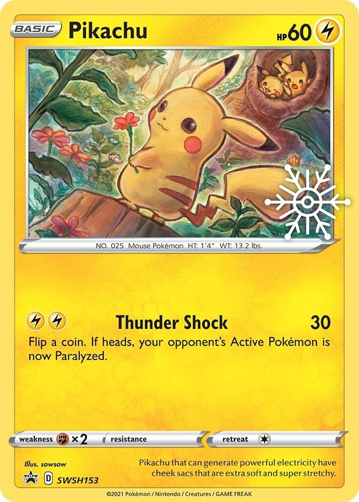 Pikachu (SWSH153) (Holiday Calendar) [Sword & Shield: Black Star Promos] | North Game Den