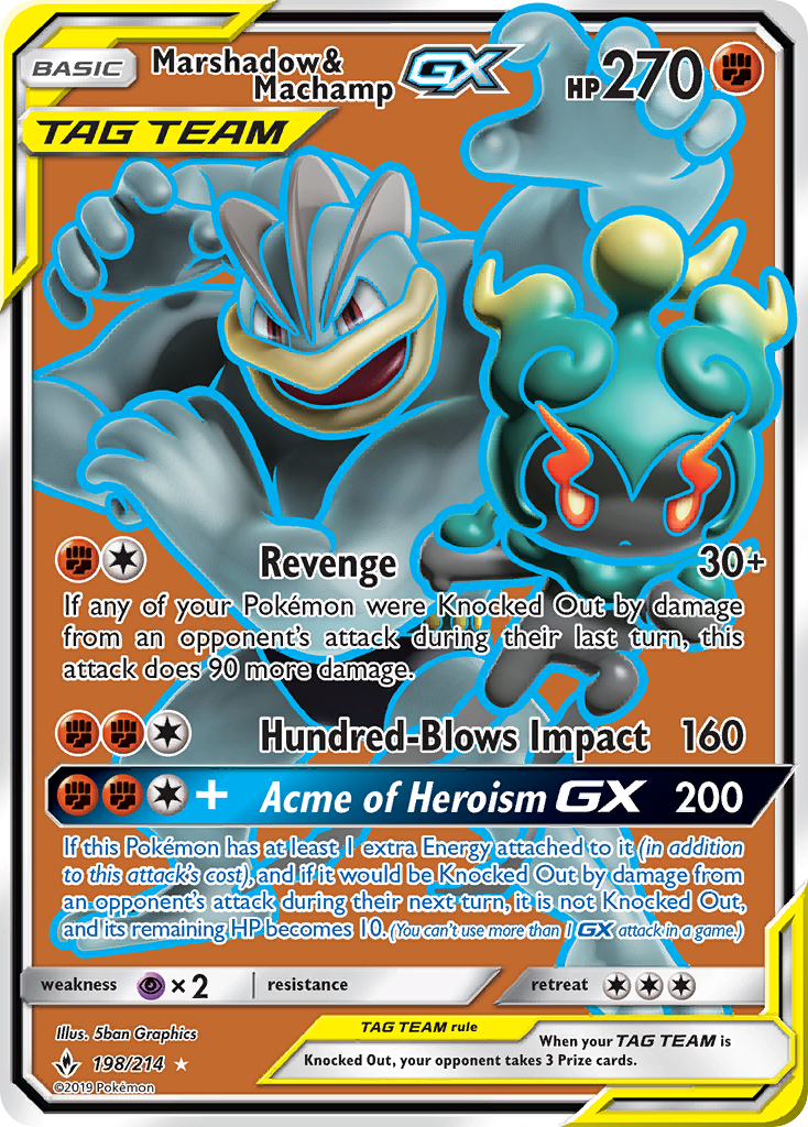 Marshadow & Machamp GX (198/214) [Sun & Moon: Unbroken Bonds] | North Game Den