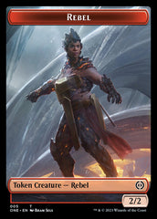 Rebel // Phyrexian Germ Double-Sided Token [Phyrexia: All Will Be One Commander Tokens] | North Game Den