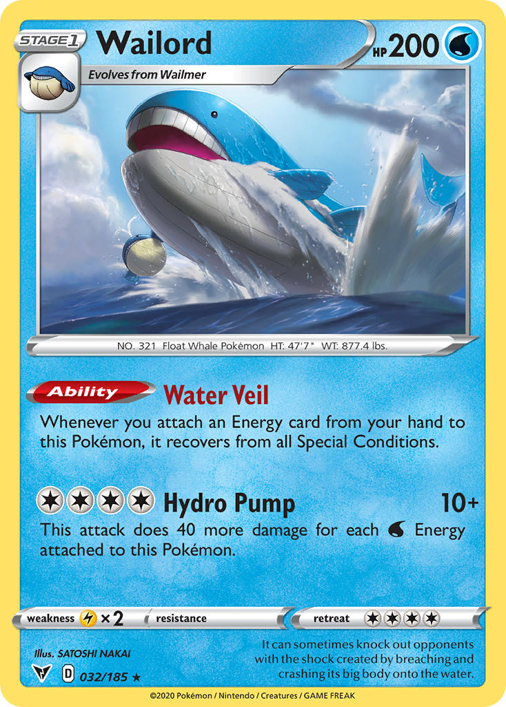 Wailord (032/185) [Sword & Shield: Vivid Voltage] | North Game Den