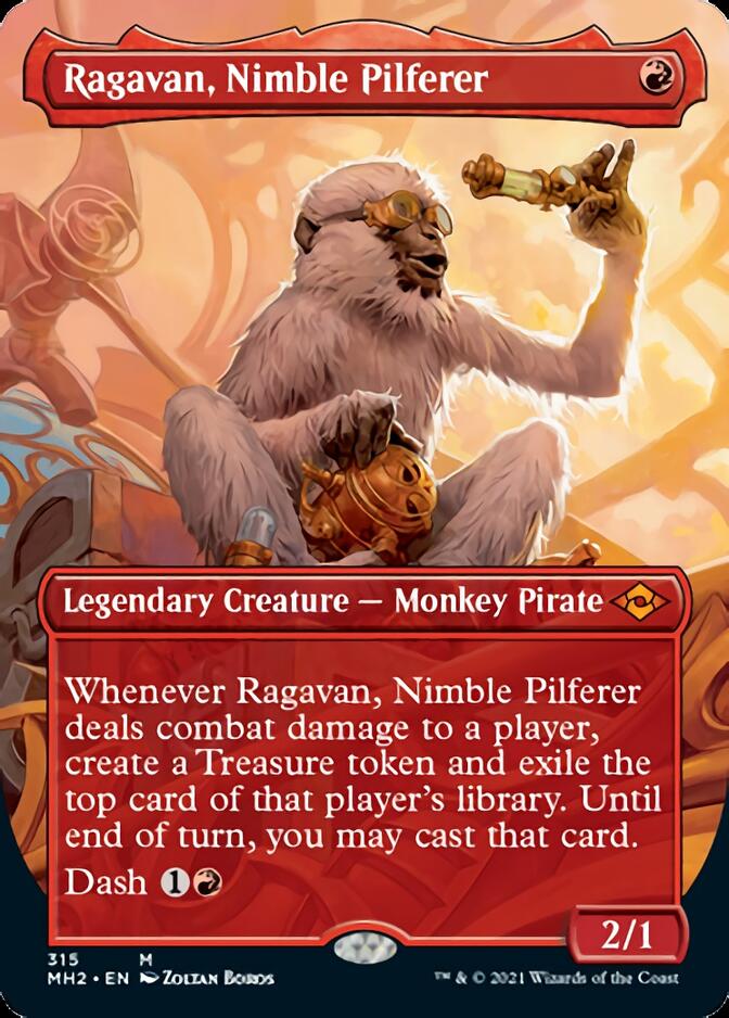 Ragavan, Nimble Pilferer (Borderless Alternate Art) [Modern Horizons 2] | North Game Den