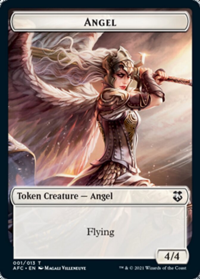 Angel // Saproling Double-sided Token [Dungeons & Dragons: Adventures in the Forgotten Realms Commander Tokens] | North Game Den