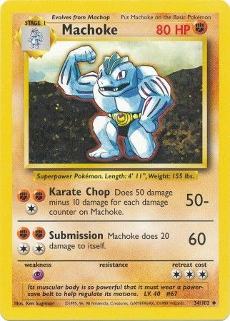 Machoke (34/102) [Base Set Unlimited] | North Game Den