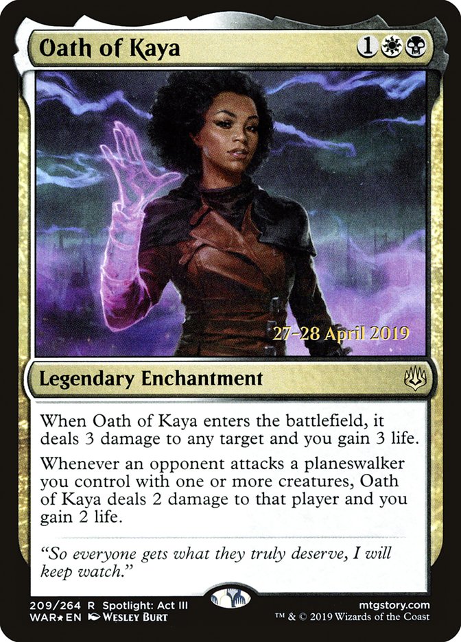 Oath of Kaya  [War of the Spark Prerelease Promos] | North Game Den