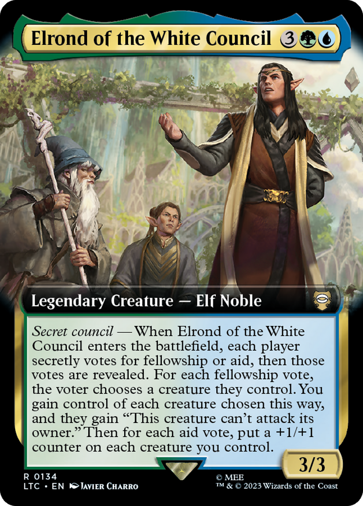 Elrond of the White Council (Extended Art) [The Lord of the Rings: Tales of Middle-Earth Commander] | North Game Den