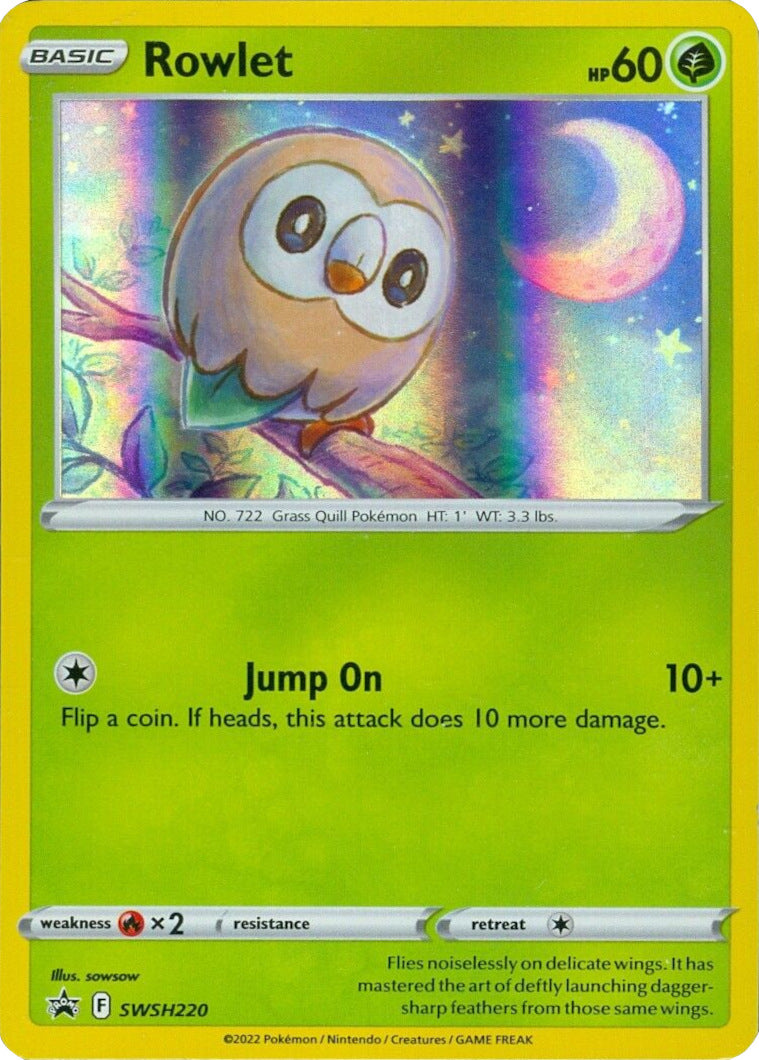 Rowlet (SWSH220) (Cosmos Holo) [Sword & Shield: Black Star Promos] | North Game Den