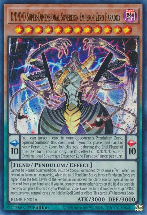 D/D/D/D Super-Dimensional Sovereign Emperor Zero Paradox [BLMR-EN046] Ultra Rare | North Game Den
