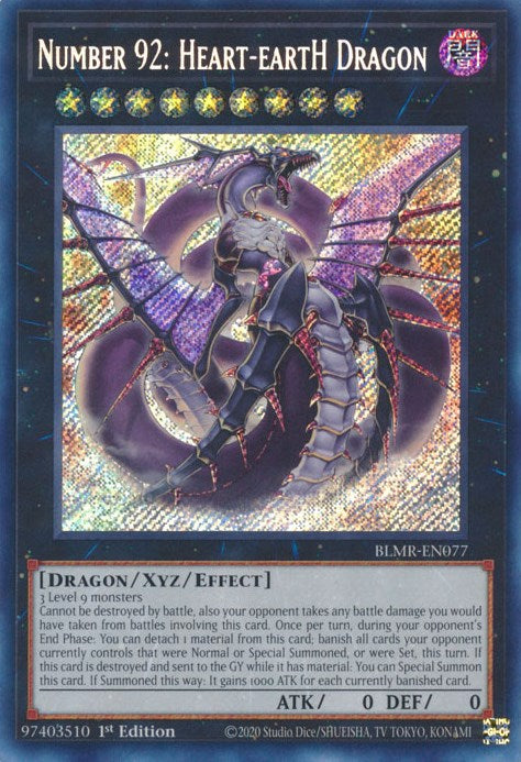 Number 92: Heart-eartH Dragon [BLMR-EN077] Secret Rare | North Game Den