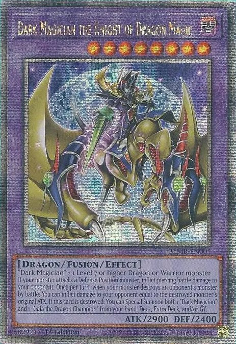 Dark Magician the Knight of Dragon Magic [BLMR-EN001] Quarter Century Secret Rare | North Game Den