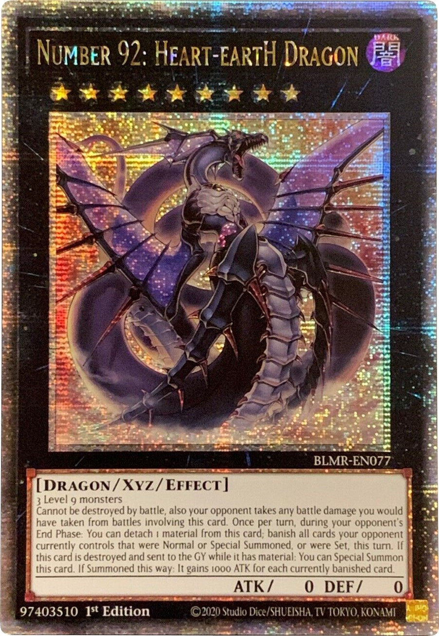 Number 92: Heart-eartH Dragon [BLMR-EN077] Quarter Century Secret Rare | North Game Den