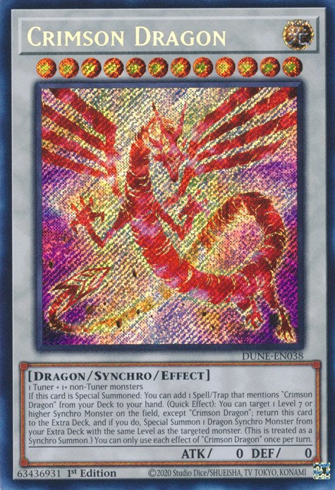 Crimson Dragon [DUNE-EN038] Secret Rare | North Game Den