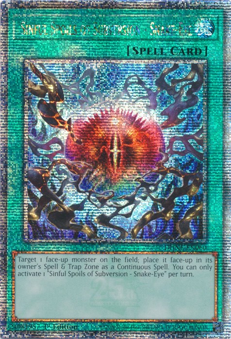 Sinful Spoils of Subversion - Snake-Eye [DUNE-EN060] Quarter Century Secret Rare | North Game Den