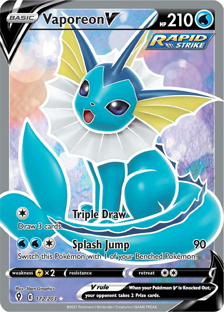 Vaporeon V (172/203) [Sword & Shield: Evolving Skies] | North Game Den