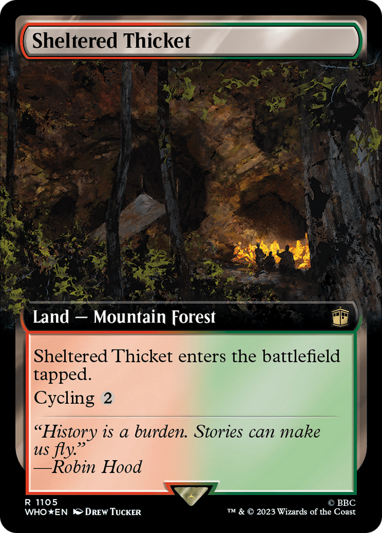 Sheltered Thicket (Extended Art) (Surge Foil) [Doctor Who] | North Game Den