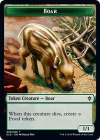 Boar // Food (17) Double-sided Token [Throne of Eldraine Tokens] | North Game Den