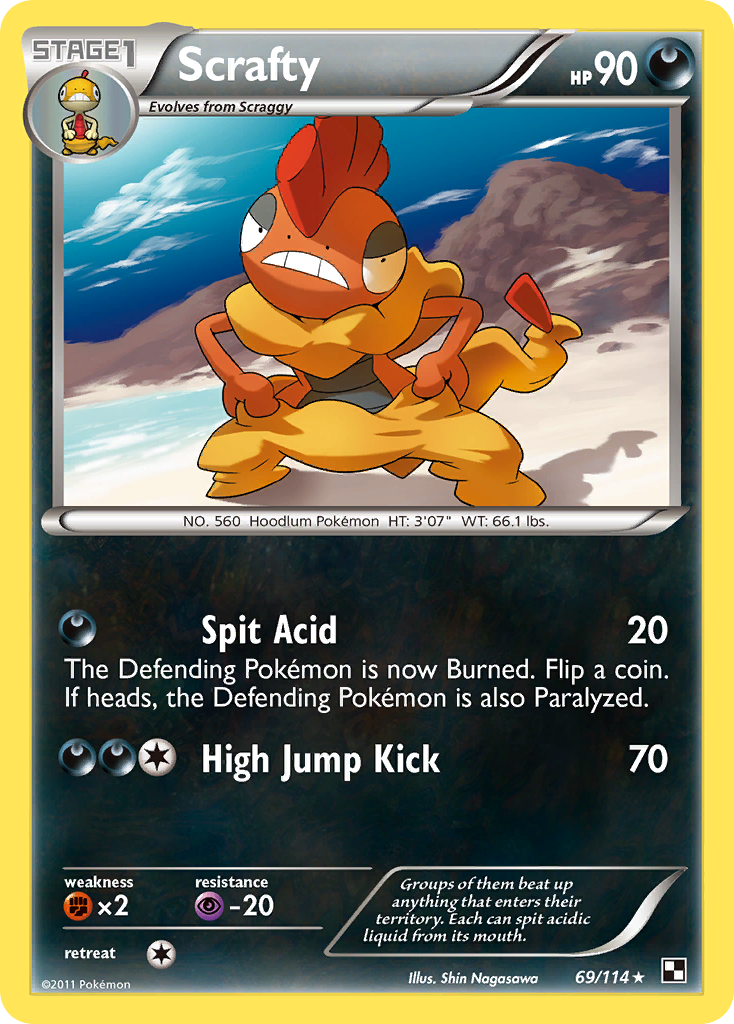 Scrafty (69/114) [Black & White: Base Set] | North Game Den