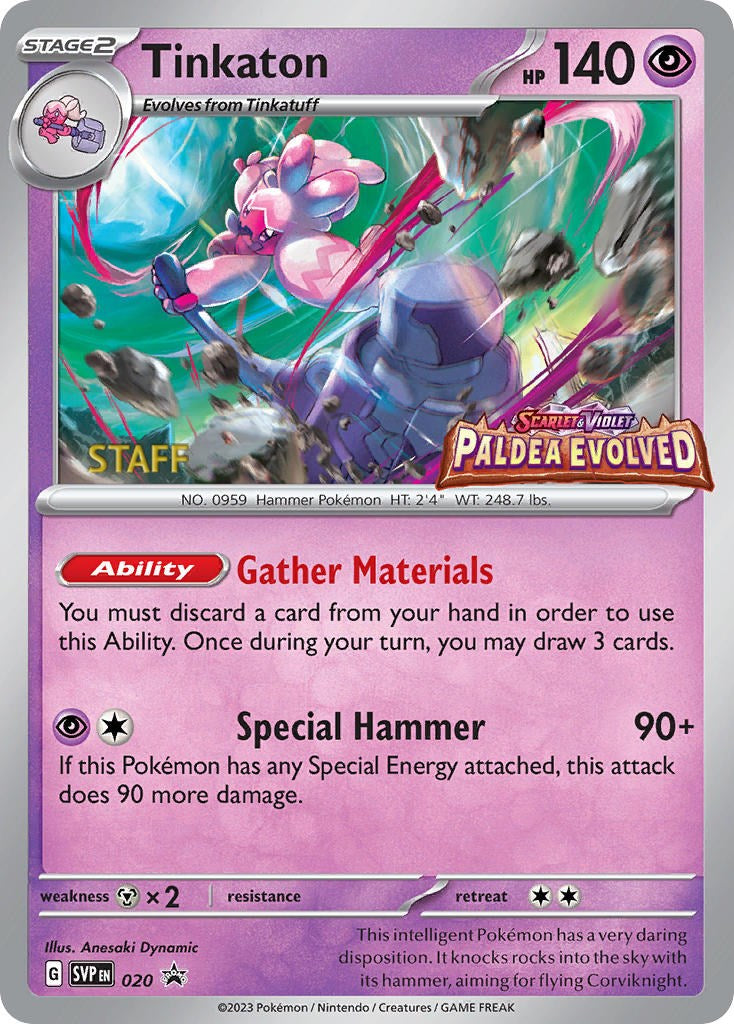 Tinkaton (020) (Staff Promo) [Scarlet & Violet: Black Star Promos] | North Game Den