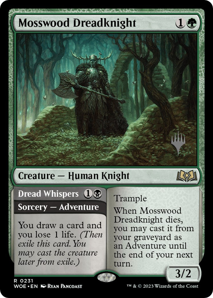 Mosswood Dreadknight // Dread Whispers (Promo Pack) [Wilds of Eldraine Promos] | North Game Den