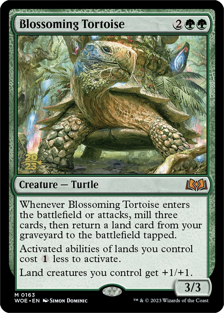 Blossoming Tortoise [Wilds of Eldraine Prerelease Promos] | North Game Den
