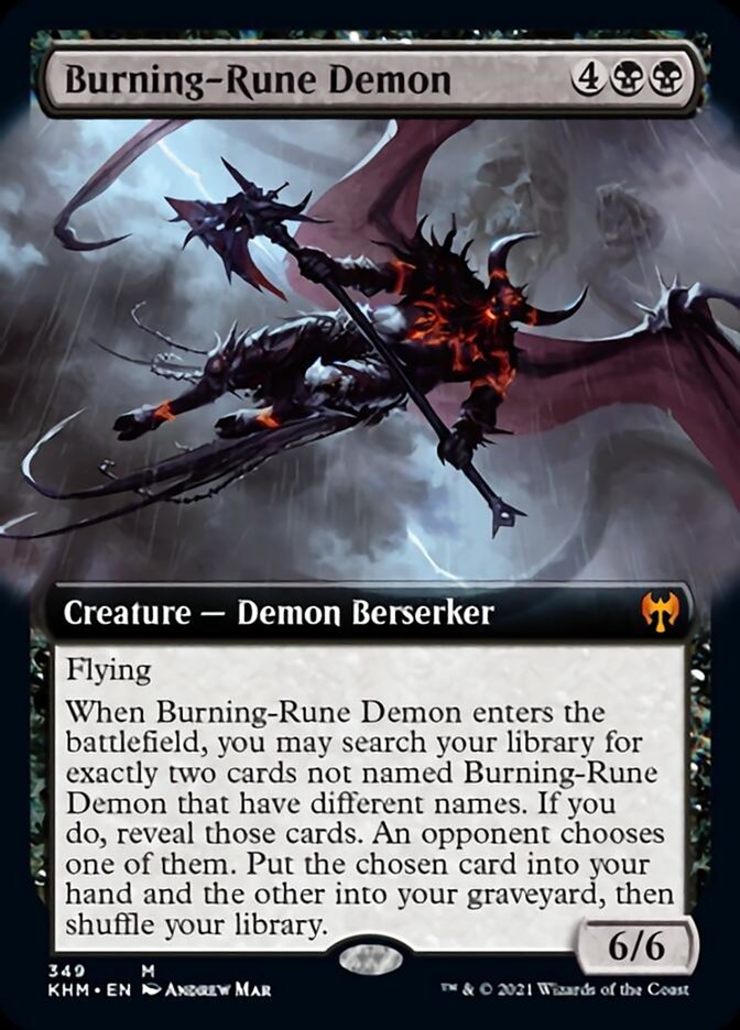 Burning-Rune Demon (Extended Art) [Kaldheim] | North Game Den