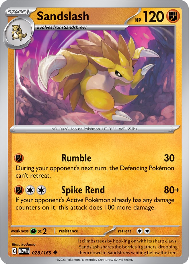 Sandslash (028/165) [Scarlet & Violet: 151] | North Game Den