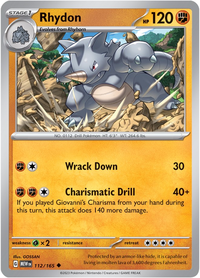 Rhydon (112/165) [Scarlet & Violet: 151] | North Game Den