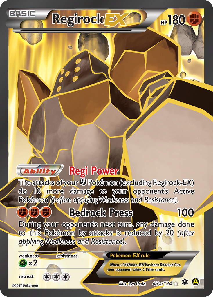 Regirock EX (43a/124) [Alternate Art Promos] | North Game Den