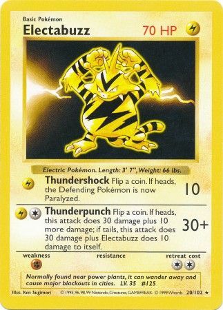 Electabuzz (20/102) [Base Set Shadowless Unlimited] | North Game Den