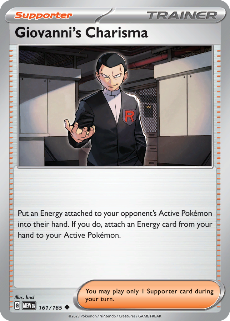 Giovanni's Charisma (161/165) [Scarlet & Violet: 151] | North Game Den