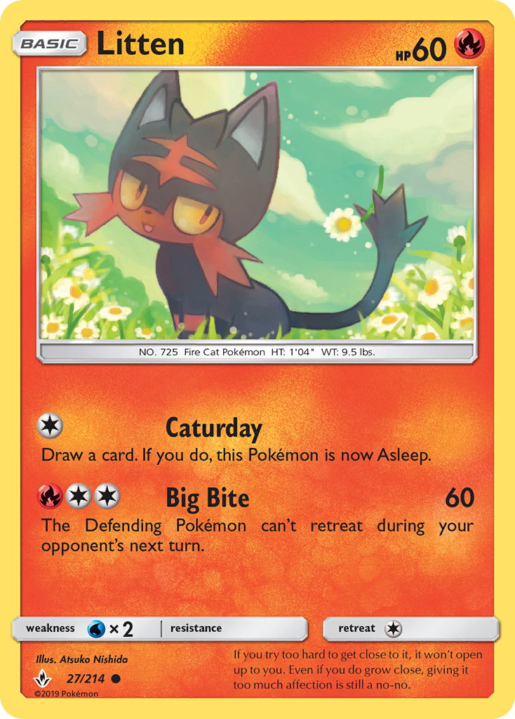 Litten (27/214) [Sun & Moon: Unbroken Bonds] | North Game Den